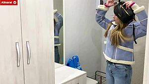 Hot milf stepmom catches stepson in steamy masturbation act