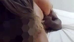 WIFE HOTWIFE AND LOVER HUMILIATE CUCKOLD BY BANISHING HIM FROM BEDROOM