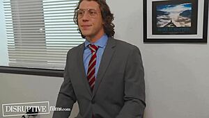 Rough gay sex with an office hunk - The office parody