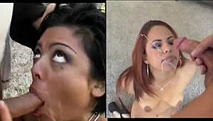 Facial Insanity With Pretty Sucking And Messy Cock