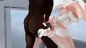 Wild group banging in a crazy 3D game setup