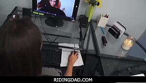 daddy, why you punishing this teen brunette cassidy klein in the garage for lying?