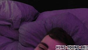 20yr French stunner sneaks for intense midnight fucking session.