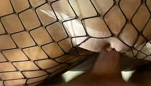 I spilled a huge load on her lace stockings - quite a sight