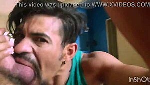 Three fingers stretch her ass, prepping that juicy milf for anal pounding