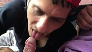 Gay Ball Licking Ex-Director in Public Car