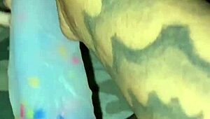 Stuffing Pierced Pussy with Pretty Dildo