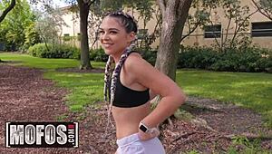 Rharri rhound chases ass in public pickup fantasy