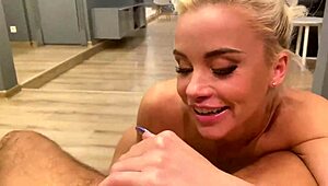 Skinny Ukrainian ballerina Lara Frost nails POV blowjob with grit