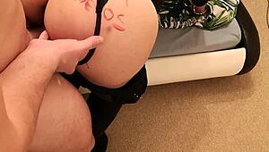 Contrasting new year's eve with dildo play on pussy and ass