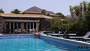 B Girl Adores Wild Fucking by the Poolside