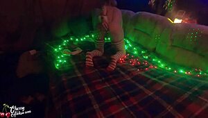 i give sloppy blowjob to christmas milf in doggy anal