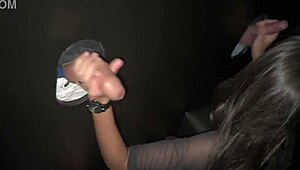 Young girl performs deepthroat and ass play at adult entertainment event
