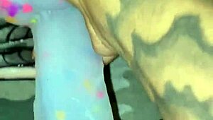 Stuffing Pierced Pussy with Pretty Dildo