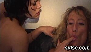 young amateur lesbians team up with milf for fun