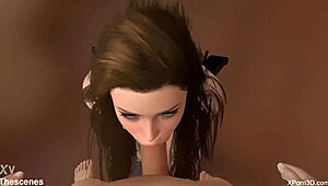 Busty blonde performs DEEPTHROAT in 3D hentai POV scene