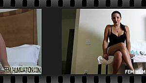 Mistress trains your ass with massive dildos in femdom POV session