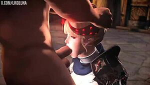 スカイリムの可愛い金髪悪魔がイラマチオで超ハードファック信じらんない！