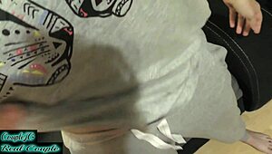 My stepbrother reads a book while pounding my tight ass