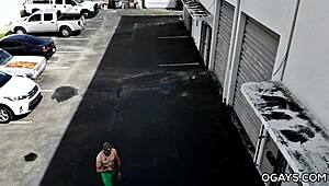 Training this muscular bodybuilder for gay ass fucking.