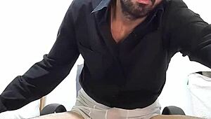 Massive 25cm cock in sexy transparent white briefs