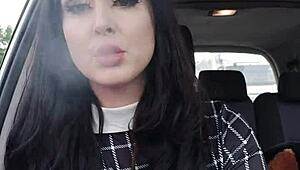 Hot Adams Family Daughter Smokes in Car, Damn She's Wild!