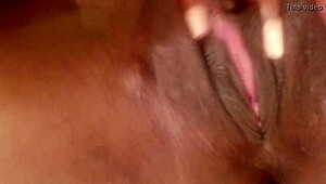 morning masturbation leads to ebony babe squirting orgasm