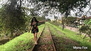 Manu Fox Caught Naked Masturbating On Train Tracks