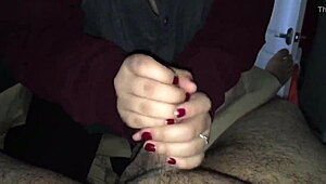 Girlfriend Assists with Homemade Task