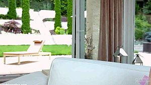 Mia Evans and Alana Moon share lesbian fingering and licking.