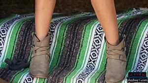 Curvy Black Milf Briana Ashley Strips Outdoors