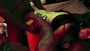 Amateur MILF takes on multiple black cocks in private party