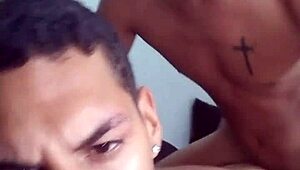 Monster cock penetrates raw in gay anal encounter