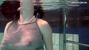 Katya Okuneva's sensual outdoor shower display