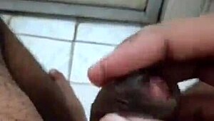 Feeling the rough intensity while jerking off this big cock.