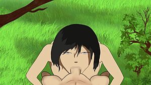 Mikasa enjoys a lovely weather while giving a blowjob and get cumshots on her face aot 😊