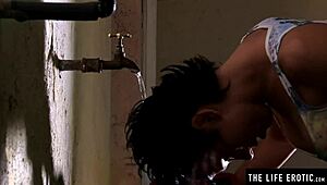 Athletic Brunette Takes A Break To Finger Her Pussy In The Boxing Gym!