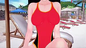 Violet Parr gives bikini footjob and blowjob in POV