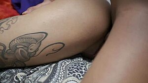 violet gets her oiled petite ass massaged and fucked by an old black guy