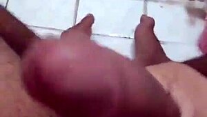 Feeling the rough intensity while jerking off this big cock.