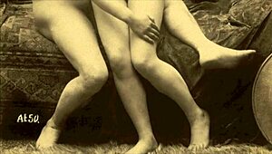 Lesbian threesome in a classic setting