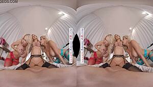 Sarah Jessie and friends in the dressing room trying out lingerie and sharing a big dick