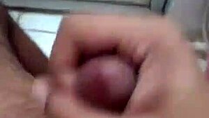 Feeling the rough intensity while jerking off this big cock.