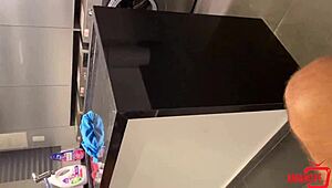 Hot redhead employee fucks boss in apartment, sucks cock, rides until cum in pussy