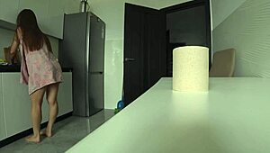 Yo, real cheating wife bangs husband’s friend in the kitchen while home alone!
