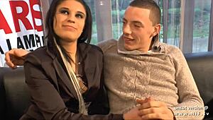 french slut jizzed on casting couch