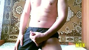 Young Woman Alone At Home Masturbates With Monster Cock