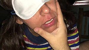 blindfolded argentinian milf sucks cock in pov