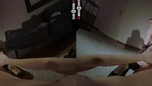 Redhead In Stockings Blows Big Cock In Dark Room