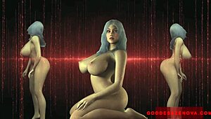 Cyberbot in 3D animation says, suck it like this for me